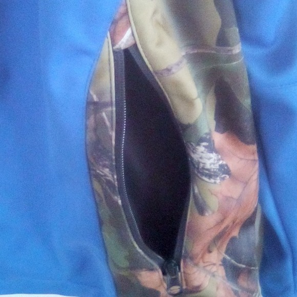 Trail Crest Jacket Mens XLarge Blue Camo Outdoors Full Zip Pockets - Picture 6 of 9